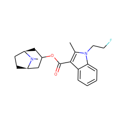 Cc1c(C(=O)OC2C[C@@H]3CC[C@H](C2)N3C)c2ccccc2n1CCF ZINC001772640234