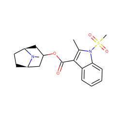 Cc1c(C(=O)OC2C[C@@H]3CC[C@H](C2)N3C)c2ccccc2n1S(C)(=O)=O ZINC001772631398