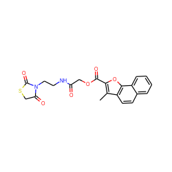 Cc1c(C(=O)OCC(=O)NCCN2C(=O)CSC2=O)oc2c1ccc1ccccc12 ZINC000003360869