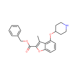 Cc1c(C(=O)OCc2ccccc2)oc2cccc(OC3CCNCC3)c12 ZINC000095557425