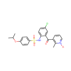 Cc1c(C(=O)c2cc(Cl)ccc2NS(=O)(=O)c2ccc(OC(C)C)cc2)ccc[n+]1[O-] ZINC000038429989