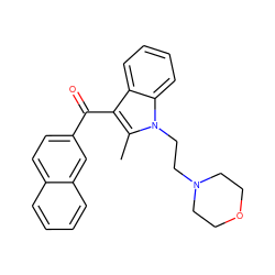 Cc1c(C(=O)c2ccc3ccccc3c2)c2ccccc2n1CCN1CCOCC1 ZINC000013742589