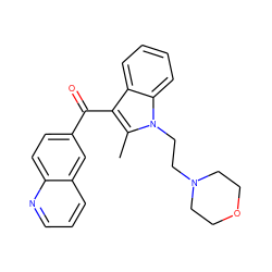 Cc1c(C(=O)c2ccc3ncccc3c2)c2ccccc2n1CCN1CCOCC1 ZINC000013742595