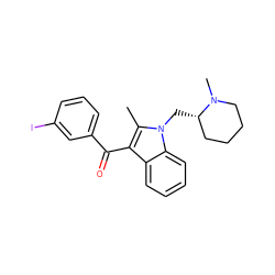 Cc1c(C(=O)c2cccc(I)c2)c2ccccc2n1C[C@H]1CCCCN1C ZINC000013674197