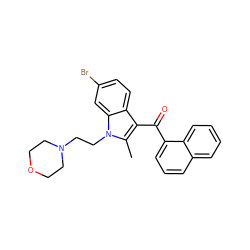 Cc1c(C(=O)c2cccc3ccccc23)c2ccc(Br)cc2n1CCN1CCOCC1 ZINC000013742559