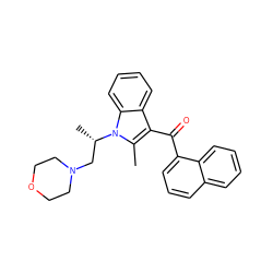 Cc1c(C(=O)c2cccc3ccccc23)c2ccccc2n1[C@@H](C)CN1CCOCC1 ZINC000013742565