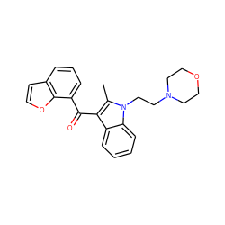 Cc1c(C(=O)c2cccc3ccoc23)c2ccccc2n1CCN1CCOCC1 ZINC000013742605