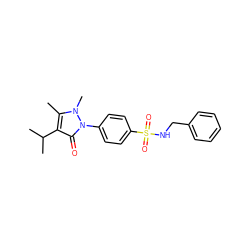 Cc1c(C(C)C)c(=O)n(-c2ccc(S(=O)(=O)NCc3ccccc3)cc2)n1C ZINC000001423909