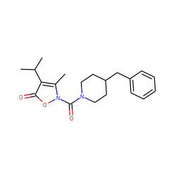 Cc1c(C(C)C)c(=O)on1C(=O)N1CCC(Cc2ccccc2)CC1 ZINC000026842682