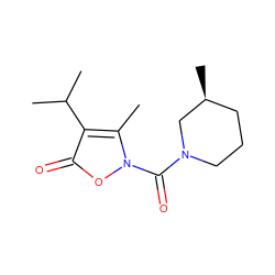 Cc1c(C(C)C)c(=O)on1C(=O)N1CCC[C@H](C)C1 ZINC000013533161