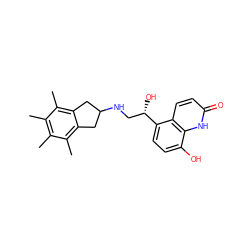 Cc1c(C)c(C)c2c(c1C)CC(NC[C@H](O)c1ccc(O)c3[nH]c(=O)ccc13)C2 ZINC000035950986