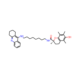 Cc1c(C)c2c(c(C)c1O)CC[C@@](C)(C(=O)NCCCCCCCCNc1c3c(nc4ccccc14)CCCC3)O2 ZINC000299860809