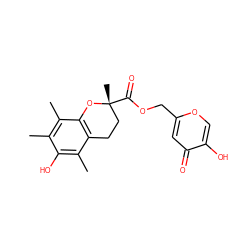 Cc1c(C)c2c(c(C)c1O)CC[C@@](C)(C(=O)OCc1cc(=O)c(O)co1)O2 ZINC000073199381