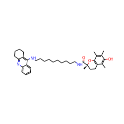 Cc1c(C)c2c(c(C)c1O)CC[C@](C)(C(=O)NCCCCCCCCCCNc1c3c(nc4ccccc14)CCCC3)O2 ZINC000299860805