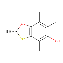 Cc1c(C)c2c(c(C)c1O)S[C@H](C)O2 ZINC000029317445