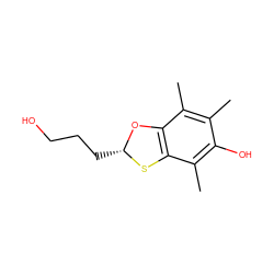 Cc1c(C)c2c(c(C)c1O)S[C@H](CCCO)O2 ZINC000006068912