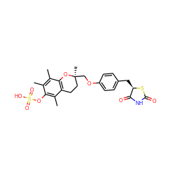 Cc1c(C)c2c(c(C)c1OS(=O)(=O)O)CC[C@](C)(COc1ccc(C[C@H]3SC(=O)NC3=O)cc1)O2 ZINC000001532925