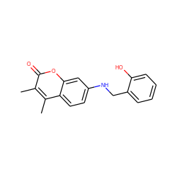 Cc1c(C)c2ccc(NCc3ccccc3O)cc2oc1=O ZINC000299869872