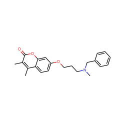 Cc1c(C)c2ccc(OCCCN(C)Cc3ccccc3)cc2oc1=O ZINC000473129540