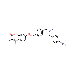 Cc1c(C)c2ccc(OCc3ccc(CN(C)Cc4ccc(C#N)cc4)cc3)cc2oc1=O ZINC000473131265