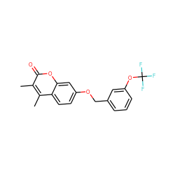 Cc1c(C)c2ccc(OCc3cccc(OC(F)(F)F)c3)cc2oc1=O ZINC000013835586