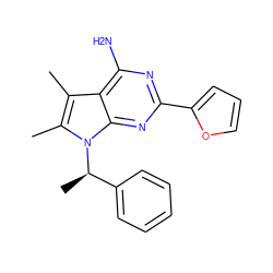 Cc1c(C)n([C@H](C)c2ccccc2)c2nc(-c3ccco3)nc(N)c12 ZINC000013835474