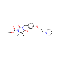 Cc1c(C)n(C(=O)OC(C)(C)C)c(=O)n(Cc2ccc(OCCCN3CCCCC3)cc2)c1=O ZINC000299824841