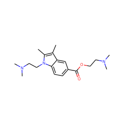 Cc1c(C)n(CCN(C)C)c2ccc(C(=O)OCCN(C)C)cc12 ZINC000000000919