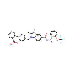 Cc1c(C)n(Cc2ccc(-c3ccccc3C(=O)O)cc2)c2ccc(C(=O)N[C@@H](C)c3ccccc3OC(F)(F)F)cc12 ZINC000205987880