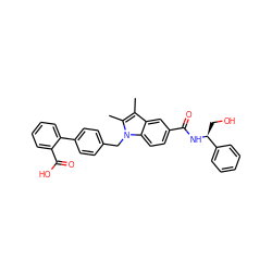 Cc1c(C)n(Cc2ccc(-c3ccccc3C(=O)O)cc2)c2ccc(C(=O)N[C@@H](CO)c3ccccc3)cc12 ZINC000205998254