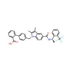 Cc1c(C)n(Cc2ccc(-c3ccccc3C(=O)O)cc2)c2ccc(C(=O)N[C@H](C)c3ccccc3C(F)(F)F)cc12 ZINC000205975894