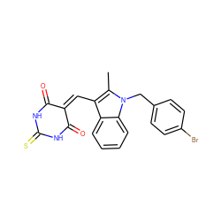 Cc1c(C=C2C(=O)NC(=S)NC2=O)c2ccccc2n1Cc1ccc(Br)cc1 ZINC000408927842