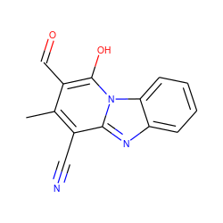 Cc1c(C=O)c(O)n2c(nc3ccccc32)c1C#N ZINC000000522651