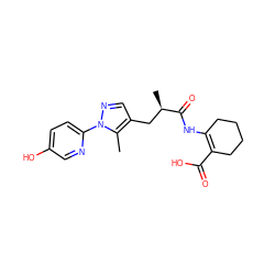 Cc1c(C[C@@H](C)C(=O)NC2=C(C(=O)O)CCCC2)cnn1-c1ccc(O)cn1 ZINC000049034779