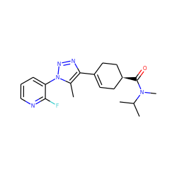 Cc1c(C2=CC[C@H](C(=O)N(C)C(C)C)CC2)nnn1-c1cccnc1F ZINC000029041556