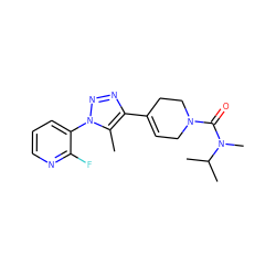 Cc1c(C2=CCN(C(=O)N(C)C(C)C)CC2)nnn1-c1cccnc1F ZINC000040979996