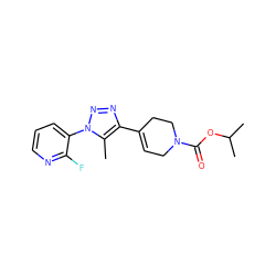 Cc1c(C2=CCN(C(=O)OC(C)C)CC2)nnn1-c1cccnc1F ZINC000038266916