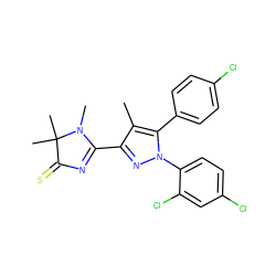 Cc1c(C2=NC(=S)C(C)(C)N2C)nn(-c2ccc(Cl)cc2Cl)c1-c1ccc(Cl)cc1 ZINC000040974152