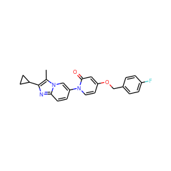 Cc1c(C2CC2)nc2ccc(-n3ccc(OCc4ccc(F)cc4)cc3=O)cn12 ZINC000223400517