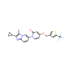 Cc1c(C2CC2)nc2ccc(-n3ccc(OCc4csc(C(F)(F)F)c4)cc3=O)cn12 ZINC000224386982