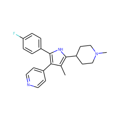 Cc1c(C2CCN(C)CC2)[nH]c(-c2ccc(F)cc2)c1-c1ccncc1 ZINC000028474107