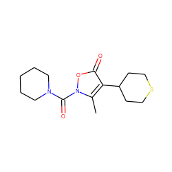 Cc1c(C2CCSCC2)c(=O)on1C(=O)N1CCCCC1 ZINC000026851695