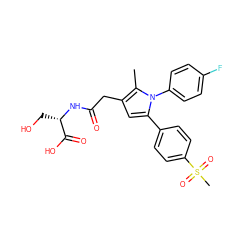 Cc1c(CC(=O)N[C@@H](CO)C(=O)O)cc(-c2ccc(S(C)(=O)=O)cc2)n1-c1ccc(F)cc1 ZINC000103232513