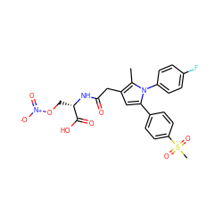 Cc1c(CC(=O)N[C@@H](CO[N+](=O)[O-])C(=O)O)cc(-c2ccc(S(C)(=O)=O)cc2)n1-c1ccc(F)cc1 ZINC000103232493