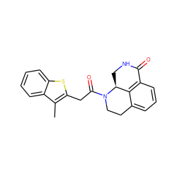 Cc1c(CC(=O)N2CCc3cccc4c3[C@@H]2CNC4=O)sc2ccccc12 ZINC000045340143