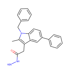 Cc1c(CC(=O)NN)c2cc(-c3ccccc3)ccc2n1Cc1ccccc1 ZINC000013445915