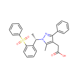 Cc1c(CC(=O)O)c(-c2ccccc2)nn1[C@@H](C)c1ccccc1S(=O)(=O)c1ccccc1 ZINC000096270526