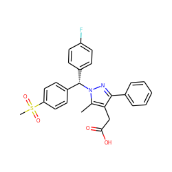 Cc1c(CC(=O)O)c(-c2ccccc2)nn1[C@@H](c1ccc(F)cc1)c1ccc(S(C)(=O)=O)cc1 ZINC000096270519