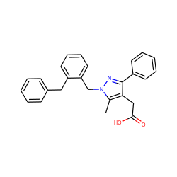 Cc1c(CC(=O)O)c(-c2ccccc2)nn1Cc1ccccc1Cc1ccccc1 ZINC000096270536