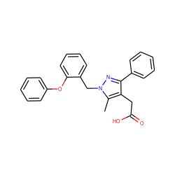 Cc1c(CC(=O)O)c(-c2ccccc2)nn1Cc1ccccc1Oc1ccccc1 ZINC000096270533